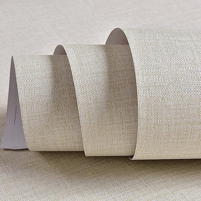 TANONE Contact Paper Peel and Stick 23.6" W X394 L, Grasscloth Wallpaper Self by TANONE
