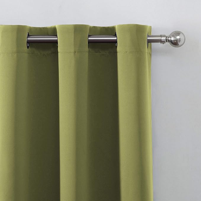 LEMOMO Blackout Curtains 66 x 84 inch/Olive Green Curtains Set of 2 - Image 7