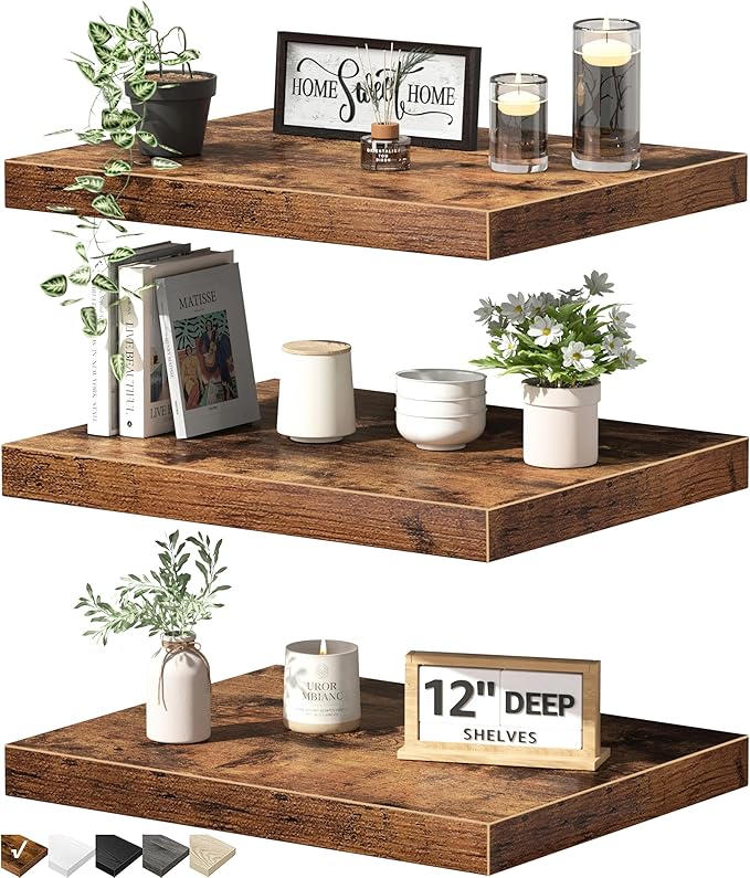 QEEIG 12" Deep Floating Shelves by QEEIG