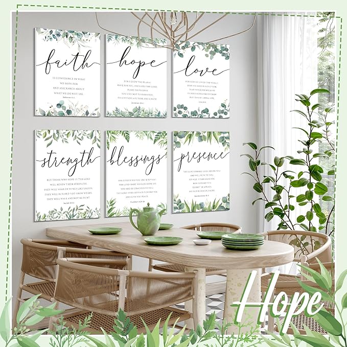 Sacubee 6 Pack Acoustic Christian Art Panels 12" x 16" Faith Hope Love - Image 6