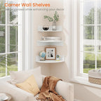 Homode Floating Corner Shelves, 12 Inch Deep Hanging Corner Display Shelf - Image 4