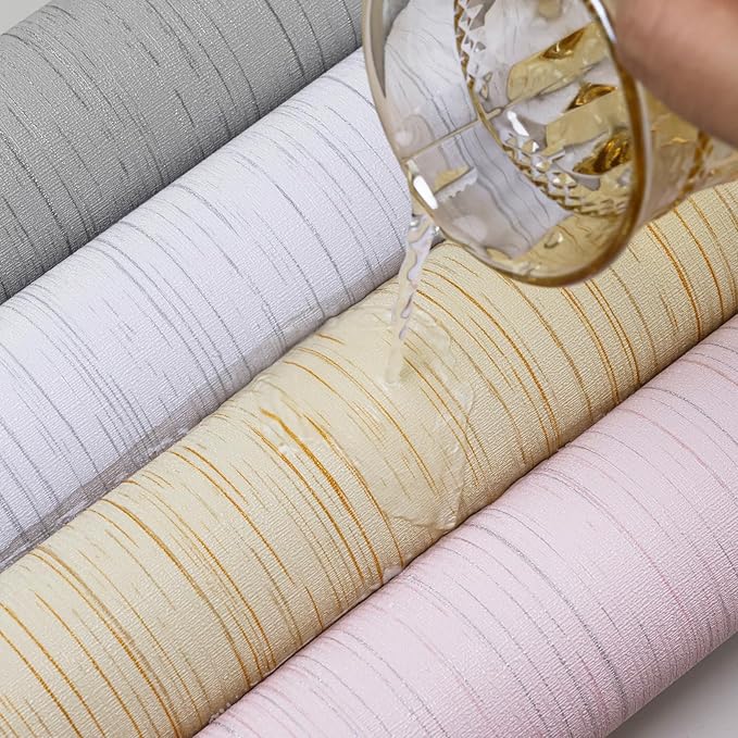 Pink Grasscloth Peel and Stick Wallpaper Textured Contact Paper 15.7" X 120" - Image 2