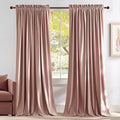 NICETOWN Dusty Pink Velvet Curtains 90 inches Long 2 Panels Set, Thermal by NICETOWN