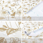 Heroad Floral Wallpaper Peel and Stick White and Gold Contact Paper Boho Peel - Image 5