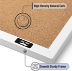 Mr. Pen- White Frame Cork Bulletin Board, Office Wall Cork Board - Image 3