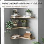 fuqing Floating Corner Shelves, Wall Shelf Set of 3, Shelves - Image 5