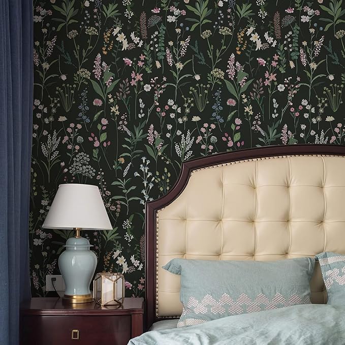 JiffDiff Floral Wallpaper Peel and Stick Farm Floral 1181" x 17.32" Wildwood - Image 4