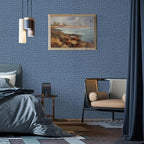 Blue Wallpaper Grasscloth Peel and Stick Wallpaper 17.7inch x 118.1inch - Image 9