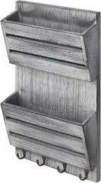 BTY Mail Sorter Wall Mounted, Wooden Mail Holder - Image 7