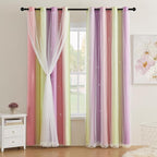 XiDi Yellow Curtains for Bedroom Decor Blackout Pink Curtains for Girl Kids by Addsomecolortolife