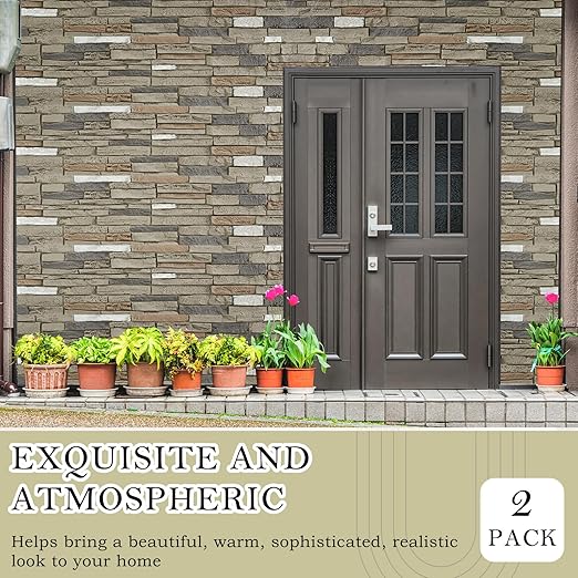 2 Pack Faux Stone Panels Interior 45.6''l x 11.8''h x 0.98''d Faux Siding - Image 7