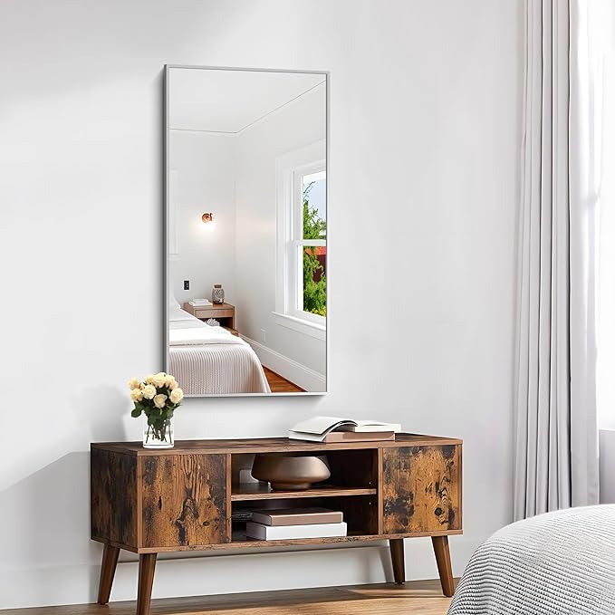 KOCUUY Silver Framed Mirror, HD Tempered Glass, Anti-Rust Frame, Modern Design - Image 7