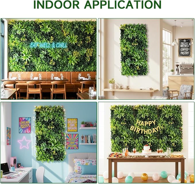 40" x 20" 3D Artificial Grass Wall Panel, UV Resistant Greenery Backdrop - Image 7