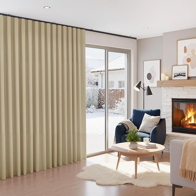 RYB HOME 100% Blackout Sliding Door Curtain, Extra Wide Room Divider Curtain - Image 8