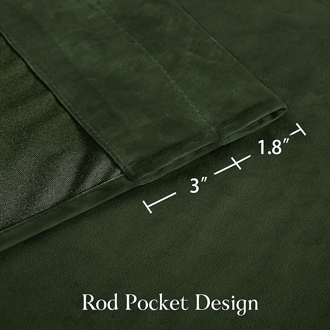 NICETOWN Velvet Cafe Windows Valance, Olive Green Window Treatment - Image 6