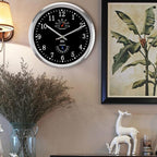 HITO 12 Inch Silent Wall Clock Battery Operated Non Ticking Glass Cover Silver - Image 8