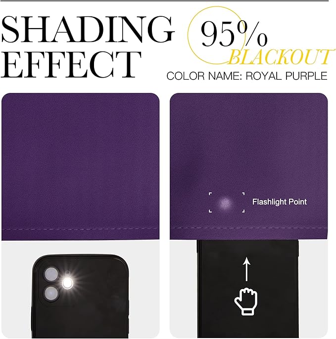 NICETOWN Kitchen Curtains, Royal Purple, Short Blackout Curtains & Drapes - Image 4