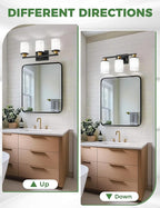 DORESshop Black and Gold Vanity Light, 3-Light Bathroom Light Fixture Over - Image 3