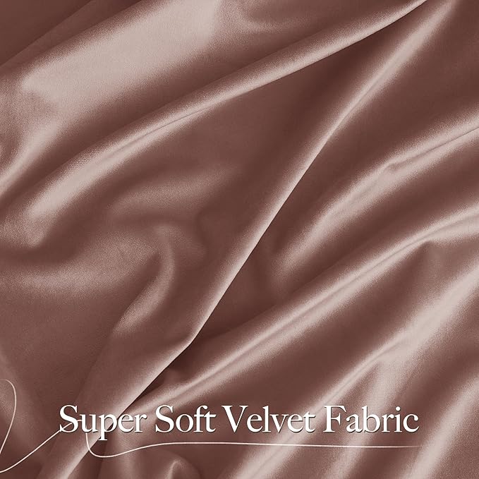 NICETOWN Dusty Pink Velvet Curtains 90 inches Long 2 Panels Set, Thermal - Image 6