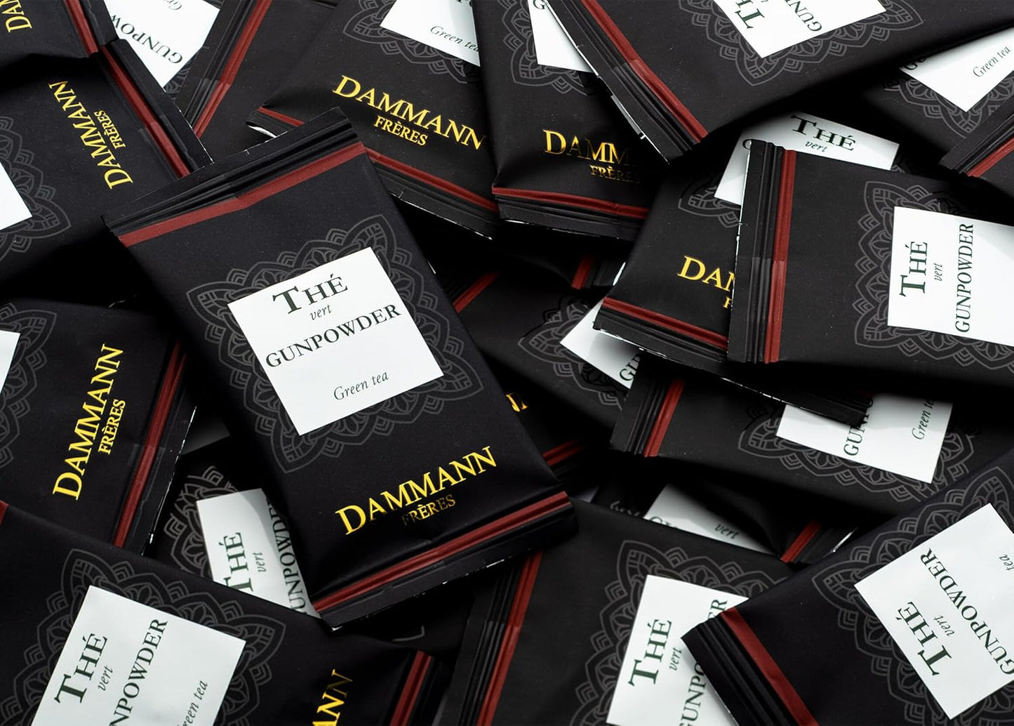 Dammann Freres Satchets, Gunpowder Green Tea Bags, Premium Gourmet French Tea, Individually Wrapped, 24 Count (Single Pack)