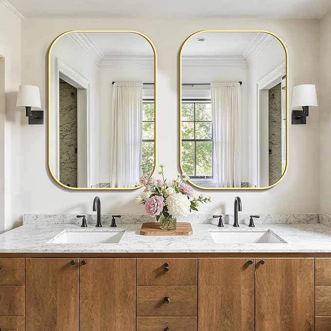 FICTOR Bathroom Vanity Mirror for Wall, 2 Pack 26" x 38" Rectangle Bathroom - Image 3