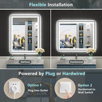 24x36 Black Framed LED Bathroom Mirror - Image 7