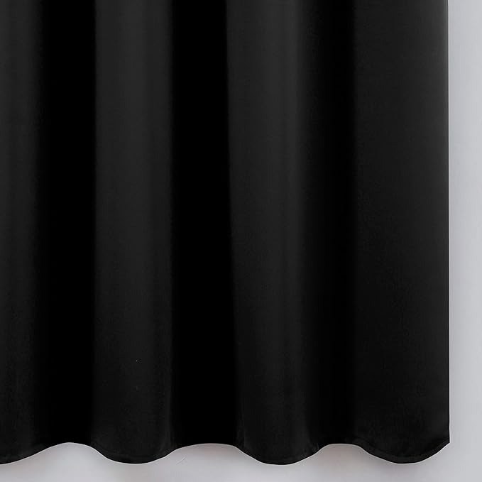LEMOMO Black Blackout Curtains 40 x 63 Inch Length/Set of 2 Curtain - Image 9