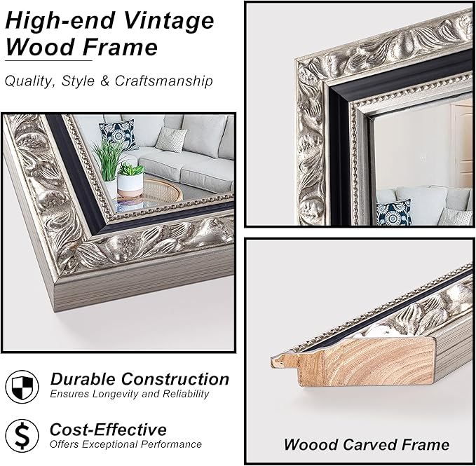 Vintage Large Decorative Mirror - Image 4