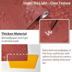Dark Red Peel and Stick Wallpaper Textured Embossed Floral Contact Paper Peel - Image 2