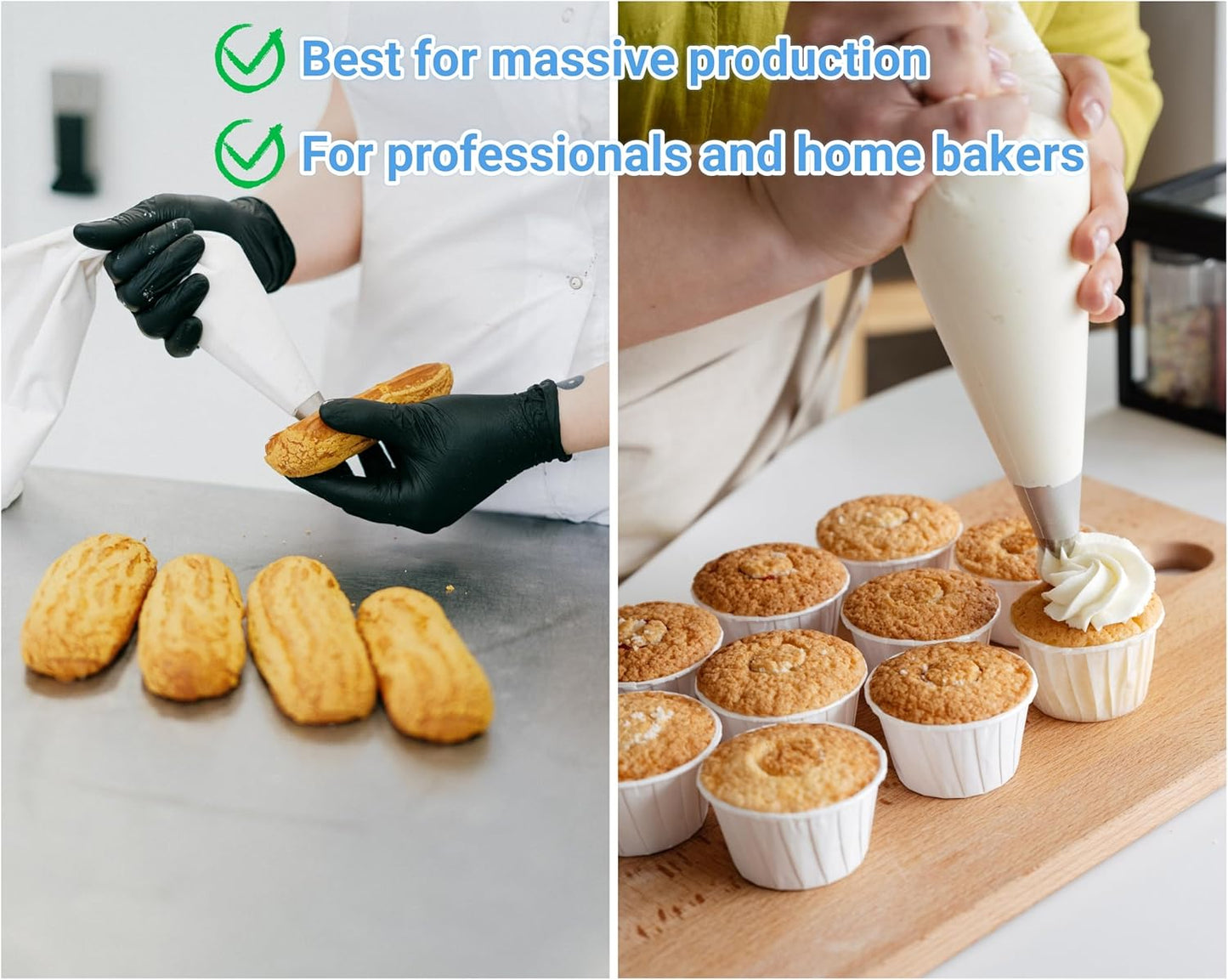 18 Inch Large Piping Bags - 100 Pack Disposable Pastry Bags - Thick Anti-Burst Pastry Icing Frosting Piping Bags For Decorating Cupcakes Cakes Cookies (Large 18 Inch-100 Pack)