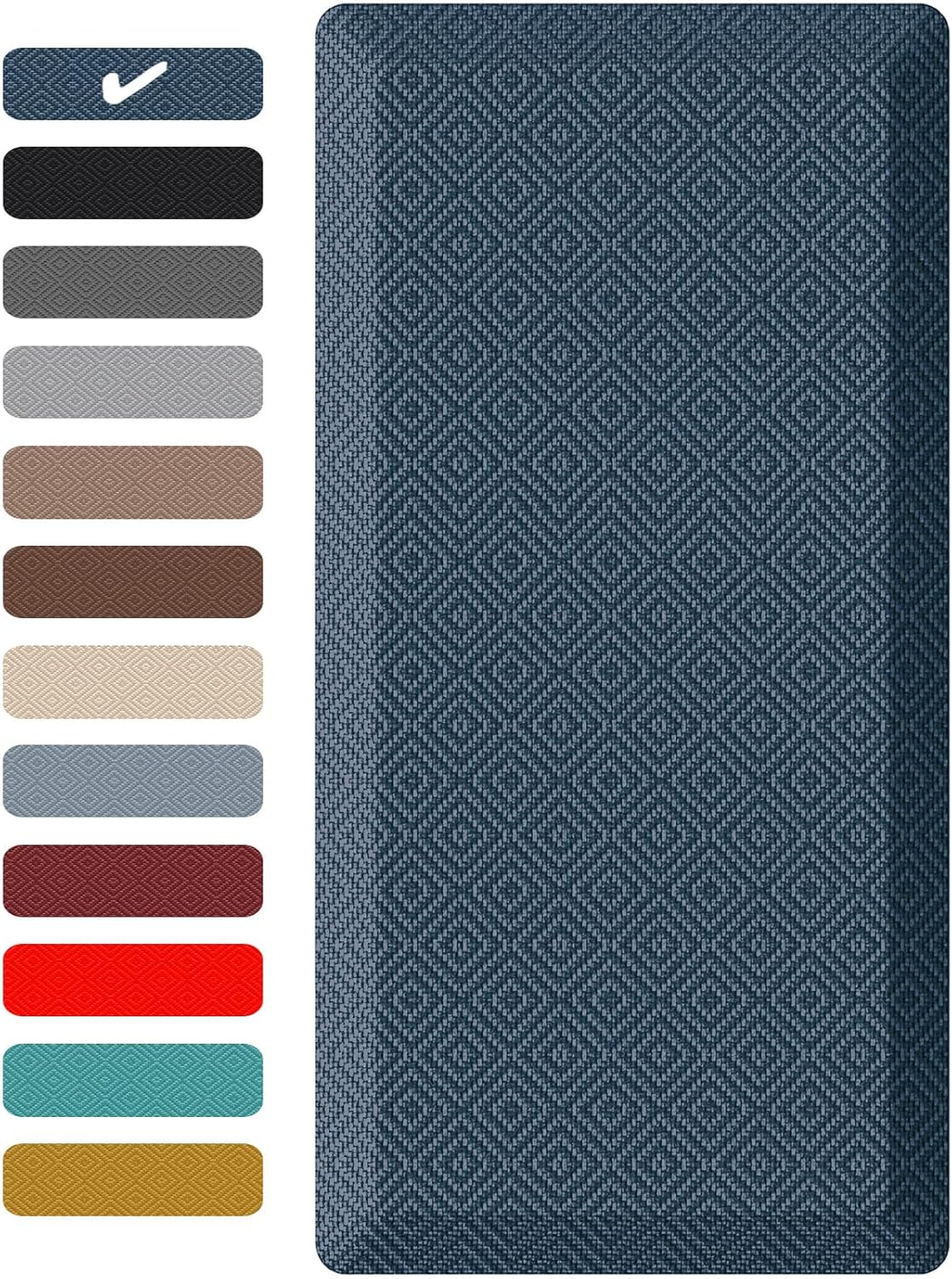 Ophanie Kitchen Mats for Floor, 3/4 Inch Thick Kitchen Rugs, 24'' x 70'' Anti Fatigue Standing Cushioned Mat, Waterproof,Comfort Ergonomic Mat for Office, Home, Sink, Blue Non-Slip Bottom