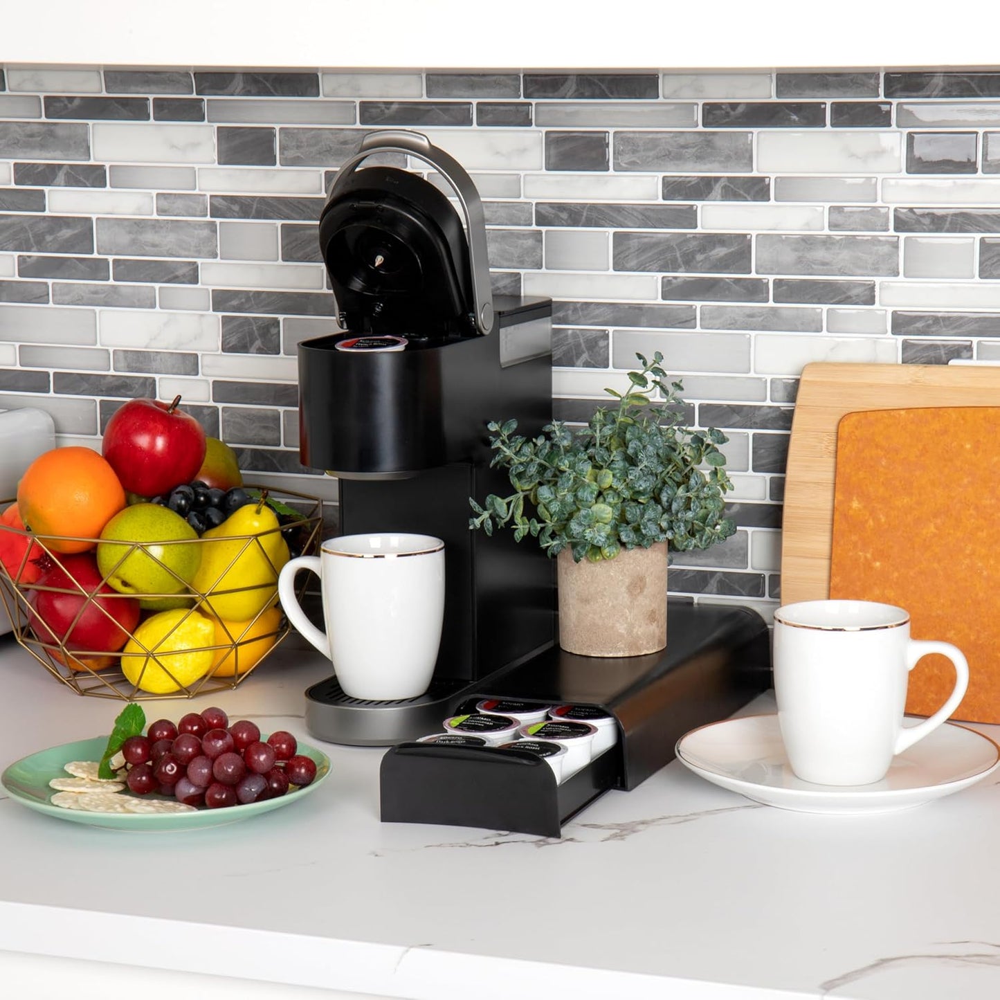 Mind Reader Anchor Collection, Single Serve Coffee Pod Drawer, 12-14 Coffee Pod Capacity, Countertop Organizer, Black