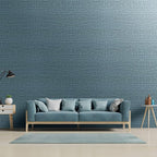 Yancorp 32.8ft Textured Fabric Teal Wallpaper Faux Grasscloth Blue Peel and - Image 2
