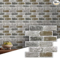 Commomy 10 Pcs 3D Faux Brick Peel and Stick -11.8"X11.8" Small Size Thin PVC by CommomyDecor