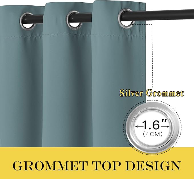 NICETOWN Blackout Curtains 72 inches Long, Grommet Privacy Window Treatment - Image 5