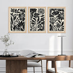 YWJKWLGS Abstract Floral Wall Art Set of 3, 11x16 Inch Black Boho Flower Prints - Image 7