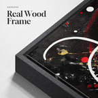 Extra Large Framed Red Black and White Abstract Wall Art - Image 3