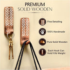 IndianShelf 10 LB- 12 Pieces Decorative Wood Adhesive Wall Hooks–Boho Peel and - Image 5