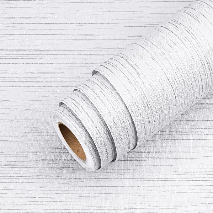 Livelynine 15.8x394 Textured Wallpaper Stick and Peel White Embossed Wallpaper - Image 6