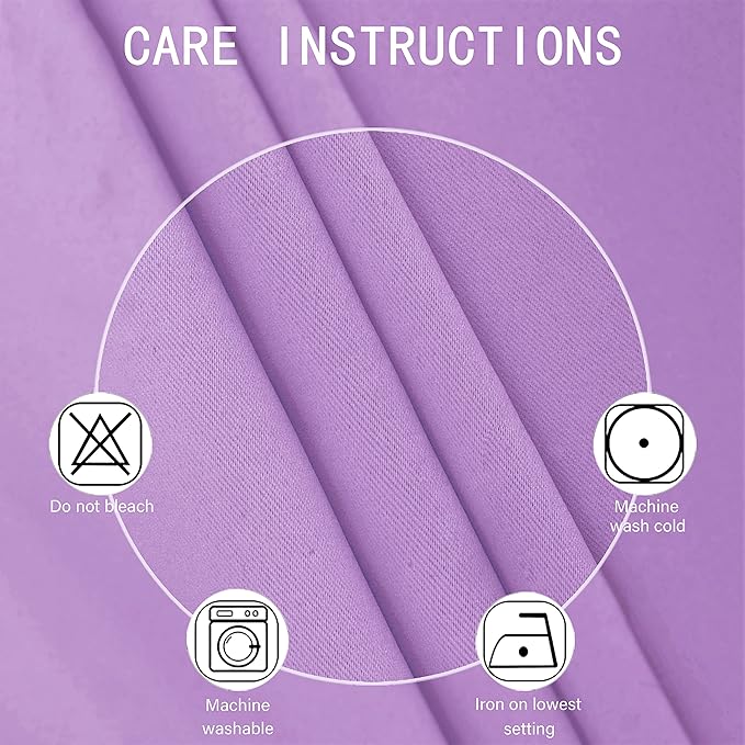 LEMOMO Lilac Blackout Curtains 52 x 84 inch/Lavender Curtains Set of 2 - Image 4