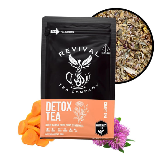 Revival Tea Company Herbal Tea - Hand Blended Craft Bold Flavor | Loose Leaf or Tea Bags | Organic and Caffeine Free (Tea Bags, Detox Tea)