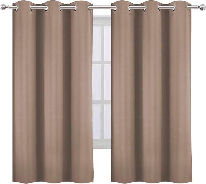 LEMOMO Cappuccino Thermal Blackout Curtains/38 x 63 Inch/Set of 2 Panels Room - Image 2