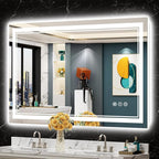 48x30 LED Bathroom Mirror with Lights, Backlit and Front Lit Anti-Fog Lighted by Awandee