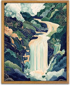 AtterrirArt Framed Japanese Landscape Wall Art Nature Vintage Poster Print by AtterrirArt
