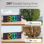 JALL 16.1" Large Digital Wall Mount Clock, Count Down Timer, Big LED, RGB Color - Image 7