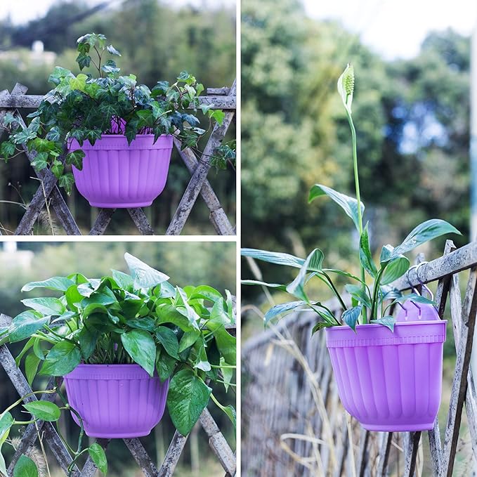 6 Pcs Colorful Resin Wall Hanging Planter Pot Vertical Garden Living Wall Mount - Image 9