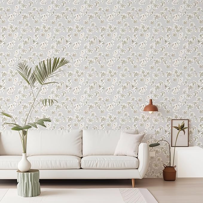 17.3" x 393.7" Floral Peel and Stick Wallpaper Self Adhesive Wallpaper - Image 8