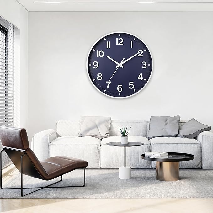 HZDHCLH Wall Clocks Battery Operated, Wall Clock Navy Blue, 10 inch Wall Clock - Image 7