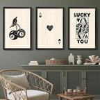 Heiple Framed Set of 3 Poker Wall Art Lucky You Poster, Trendy Retro Wall Art - Image 6