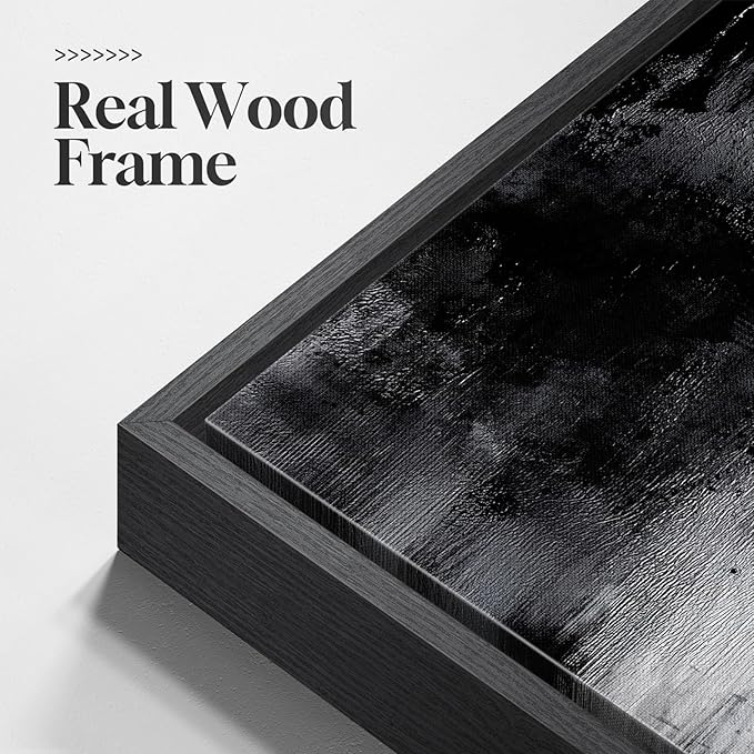 Large Framed Black and White Abstract Wall Art - Image 6